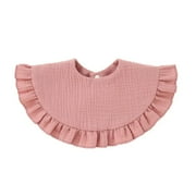 Lovely Baby Feeding Drool Bib Lace Floral Infants Saliva Towel Soft Cotton Burp Cloth For Newborn Toddler Kids Bibs Korean Style Dark Pink