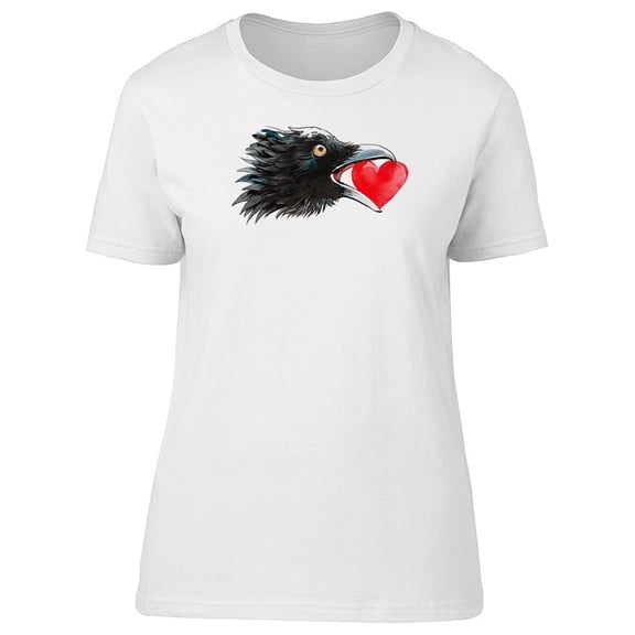 Crow And A Heart Watercolor Tee Women's -Image by Shutterstock