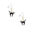 thumbnail image 2 of Delight Jewelry Silvertone Black Standing Cat Gold Tone Infinity French Earrings, 2 of 4