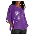 thumbnail image 2 of Blouses pour Femmes, Mode Décontractée Sensibilisation à la Maladie d'Alzheimer, Chemise Ample en Coton Imprimé à Manches 3/4, 2 of 4