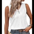 thumbnail image 3 of Camiseta Sin Mangas para Mujer, Conjuntos de Verano, Camisetas con Cuello en V, Camisetas Modernas con Ojales, Ropa Básica Sin Mangas para Vacaciones en la Playa 5XL, 3 of 7