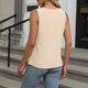 thumbnail image 4 of Camiseta sin mangas de verano para mujer: camiseta informal de trabajo, material de poliéster, cuello redondo con pliegues en la parte delantera, prenda holgada y elegante 2024, 4 of 7