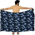 thumbnail image 4 of LA LEELA Men's Standard Beachwear Sarong Pareo Wrap One Size Onyx, Dolphin Summer Vacation Party, 4 of 5