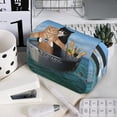 thumbnail image 7 of Kdxio Two Brave Cats Are Floating On The Sea Iceberg for Double Compartment Pen Case Oxford Organizer with Zipper Pockets for Students Artists, 7 of 7
