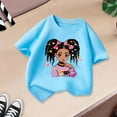 thumbnail image 4 of Curuila Kid Girls Tops Cartoon Print Crew Neck Short Sleeve Tee Summer Casual Loose T Shirt Blue Size 10-12 Years, 4 of 4