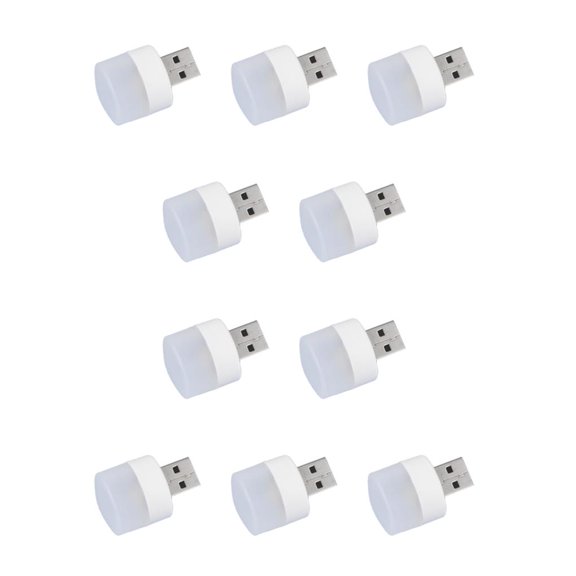 Bearachild Lámpara con enchufe USB, suministros para el hogar, banco de energía, lámparas de libros pequeños móviles, artesanía, luz de Luz blanca 10Conjunto