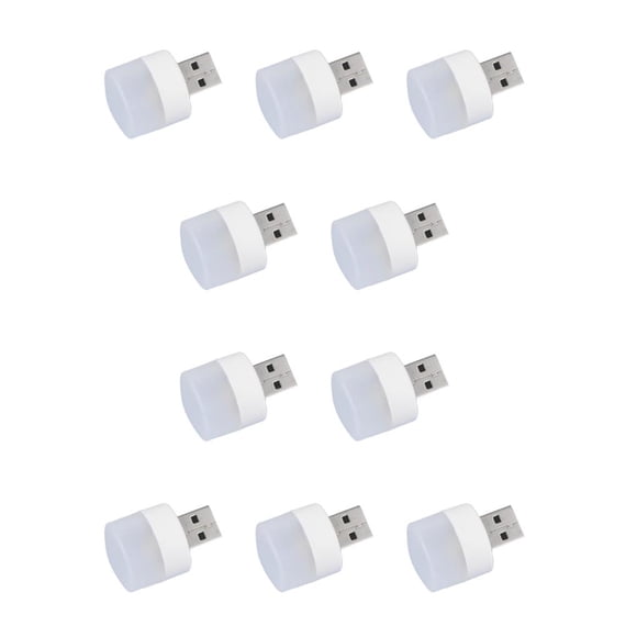 Bearachild Lámpara con enchufe USB, suministros para el hogar, banco de energía, lámparas de libros pequeños móviles, artesanía, luz de Luz blanca 10Conjunto