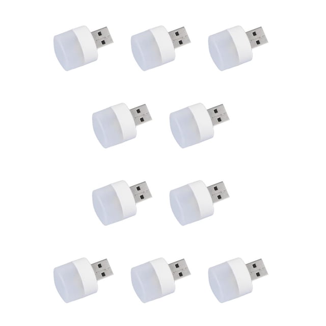 Bearachild Lámpara con enchufe USB, suministros para el hogar, banco de energía, lámparas de libros pequeños móviles, artesanía, luz de Luz blanca 10Conjunto
