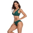 thumbnail image 3 of SWSMCLT Women's Summer Bikini Set 2 Piece Bathing Suit Cheeky Swimsuit Beach Padded Short Mid Rise Swimming Green 12, 3 of 4