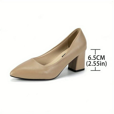 

Women s Solid Color Block Heels Women s Stylish & Versatile Heels Slip On Dress