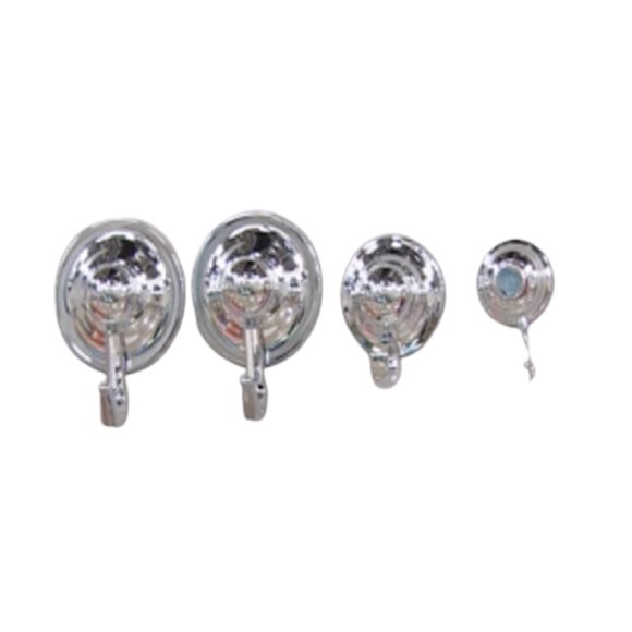 Forever Suction Hooks - Glass Tiles Mirrors Metal Vacuum Suction Hooks - Set Of 8 - (Silver)