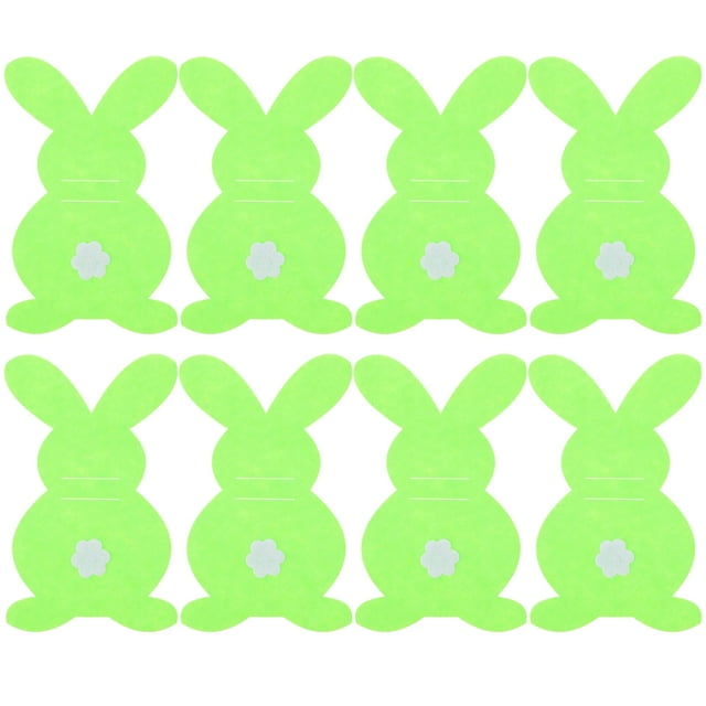 Shisuyan Rabbit Shaped Cutlery Holder Green Non-Woven Fabric 8Pcs 6.3X3.9In