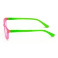 thumbnail image 3 of Fun Neon Color Spherical Frame Readers Reading Glasses - Matte Translucent Anti Blue Blocker Pink Green +0, 3 of 4