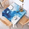 thumbnail image 2 of Blue White Marble Pattern Square Tablecloth,Waterproof Square Table Cover,Wipeable Spillproof Washable Table Cover for Home Kitchen Party Decor 52"x52"(132x132cm), 2 of 6