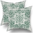thumbnail image 2 of Green Gray Ethnic Boho Throw Pillow Covers 20X20 Inch Set of 2 Bohemian Carpet Pattern Vintage Pattern Pillow Cases Grey Floral Pillow Cover Farmhouse Home Decor for Sofa Couch Porch Outdoor, 2 of 5
