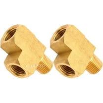Vixen Horns 1/4" NPT Male (1) x 1/4" NPT Female (2) Tee Fitting Brass Material for Train/Air Horn Tanks (2 Pack) VXA7614-2