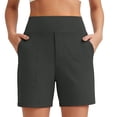 thumbnail image 2 of Kilaqueen Women's Bermuda Short High Waisted Stretchy Yoga Shorts Relaxed Fit Dressy Casual Workout Shorts with Pockets, 2 of 8
