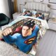 thumbnail image 3 of Superman Conjunto de sábanas temático, trío de piezas, cómodo y amigable con la piel, diseño único, regalo de decoración para el hogar para familiares, amigos y fans,135cm *200cm, 3 of 6