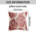 thumbnail image 6 of REGALWOVEN Pack of 2 Throw Pillow Covers Decorative Farmhouse Pillow Case Soft Palm Leaf Pattern Cushion Pillowcase for Home Red 22" x 22", 6 of 6