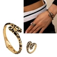 thumbnail image 2 of lanema Alloy Leopard Pattern Jewelry Set Adjustable Opening Bangle and Rings for Women Fashionable Animal Print Accessories, 2 of 8