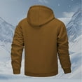 thumbnail image 4 of Men's Heavyweight Lined Windproof Zip Up Hooded Jacket Warm Winter Outerwear for Cold Weather Men's Fuzzy Sherpa Hoodie Heavyweight Jacket Zip Up Hooded Coat, 4 of 4