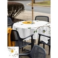 thumbnail image 5 of Outdoor Tablecloth with Umbrella Hole for Patio/Picnic/Party/Camping, Bees Branches Waterproof Table Cloth Square Cover Washable, Farmhouse Spring Botanical Watercolor (54"x 54"), 5 of 8