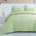 thumbnail image 2 of Exclusivo Mezcla 3-Piece King Size Quilt Set with Pillow Shams, Basket Quilted Bedspread/ Coverlet/ Bed Cover(96x104 Inches, Seafoam Green) -Soft, Lightweight and Reversible, 2 of 7