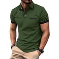 thumbnail image 2 of BVOFAR Short Sleeve Golf Shirts for Men Big and Tall Moisture Wicking Polos Shirt with Pockets Business Casual Collared T-Shirt Army Green XXXXL, 2 of 6