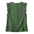thumbnail image 5 of Karight Cotton Linen Tank Tops for Women V Neck Ruffle Sleeveless Gauze Shirts Flowy Boho Blouses Summer Dressy Casual Camisole, 5 of 8