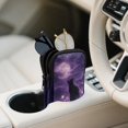 thumbnail image 3 of SEANATIVE Dual Compartment Eyeglasses Case Zipper Sunglasses Pouch Shockproof Lightweight Travel Eyewear Organizer Portable Glasses Pouch for Work Vacation Trips, Cat Moon Galaxy Print Violet, 3 of 7