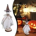 thumbnail image 1 of WHEANG Halloween Decorations Shelf Sitters – Set Of 3 Wooden Halloween Decor With Witch Hats – Fabric Figures With Design – Table Decor For Tray Mantel Part, 1 of 5