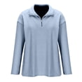 thumbnail image 3 of Yokua Womens Half Zip Pullover Sweatshirt Long Sleeve Lapel Quarter Zipper Lightweight Sweatshirts Fall Fashion Tops, 3 of 7