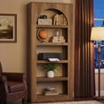 thumbnail image 4 of Finmind 70.8" 5-Tier Arched Bookshelf, Modern Wooden Open Display Storage Bookcase, Light Brown, 4 of 8