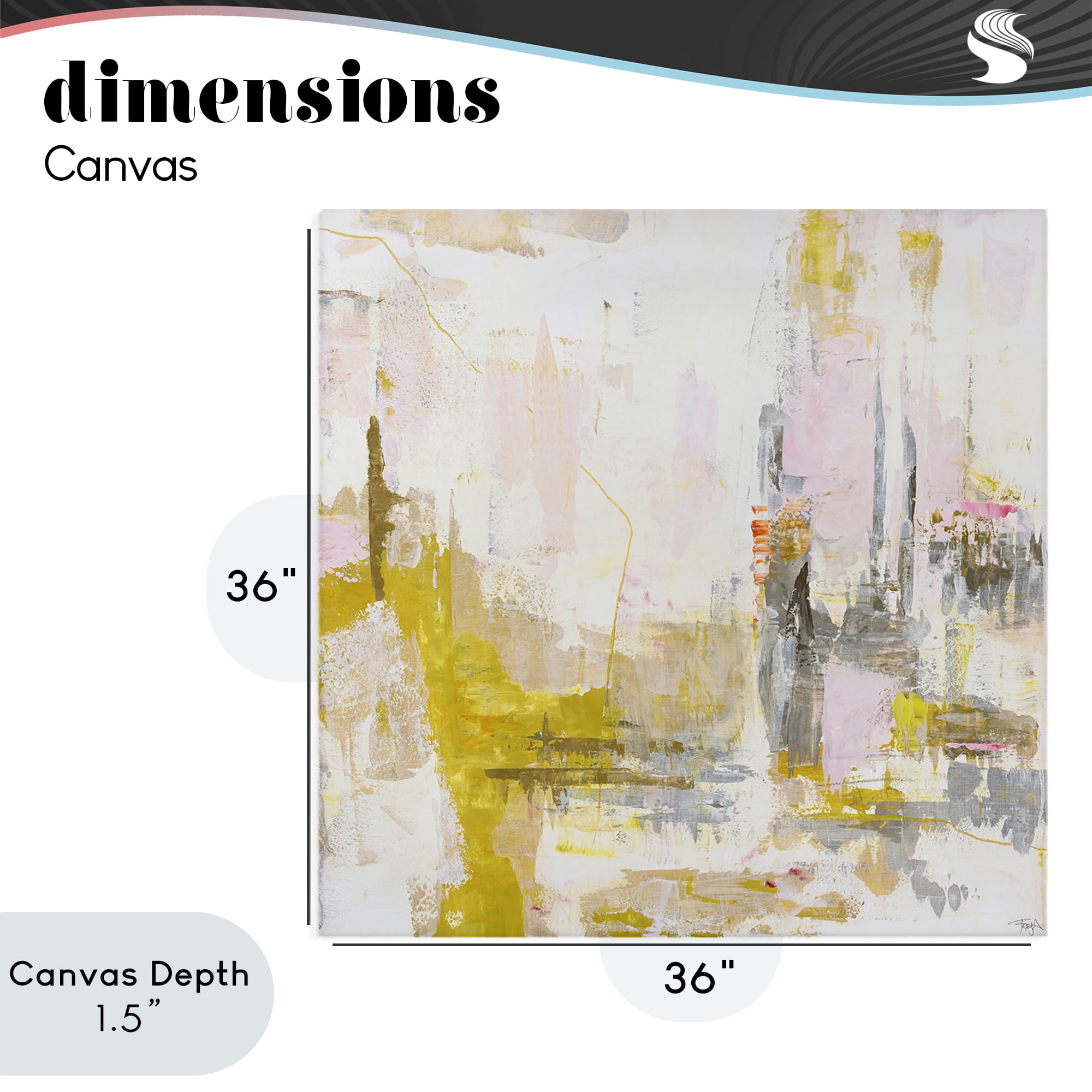 Stupell Industries New Age Yellow Abstract Canvas Wall Art, design by Design Fabrikken