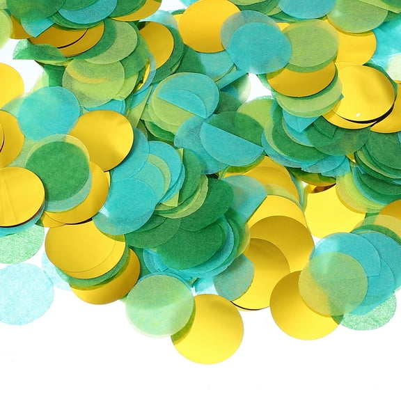 Uxcell Round Tissue Paper Confetti 10 Inch, Table Wedding Confetti Circle Dots(1.76 oz),Cyan/Green/Yellow