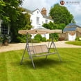 thumbnail image 5 of Mondawe 3 Persons Adjustable Porch Swing Steel and Textilene Fabric Glider Patio Canopy Swings for Adults, Khaki, 5 of 8