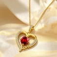 thumbnail image 2 of Taioiat Birthstone Necklace for Women Heart and Love Gold Plated Pendant Birthstone Jewelry Birthday Anniversary Mother's Day Jewelry Gift for Mom Wife Sister Girlfriend Her, 2 of 7