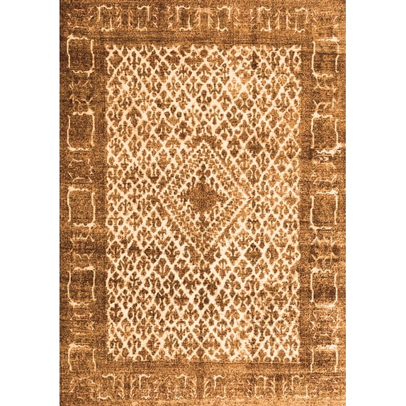 Ahgly Company Indoor Rectangle Persian Orange Traditional Area Rugs, 7' x 9'