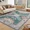 Green/Gray, variant on Hasoo 5' x 7' Vintage Rug Persian Rug Washable Floral Print Carpet Non-Slip Low Pile Accent Floor Mat for Living Room Bedroom, Yellow/Red