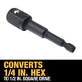 thumbnail image 3 of Adaptador de enchufe DEWALT DW2547IR con vástago hexagonal de 1/4 a 1/2, 3 of 7