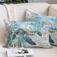 thumbnail image 2 of Sea Turtle Coastal Pillow Covers Queen, Summer Beach Teal Coral Starfish Soft Brushed Microfiber Breathable Throw Pillow Covers, Pillowcase with Zipper for Couch Sofa Bedroom Living Room 20"x30", 2 of 9