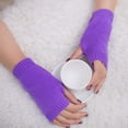 thumbnail image 3 of Skpblutn Glove for Girl Arm Fingerless Keep Soft Mitten Winter Knitted Warm Gloves Purple One Size, 3 of 3