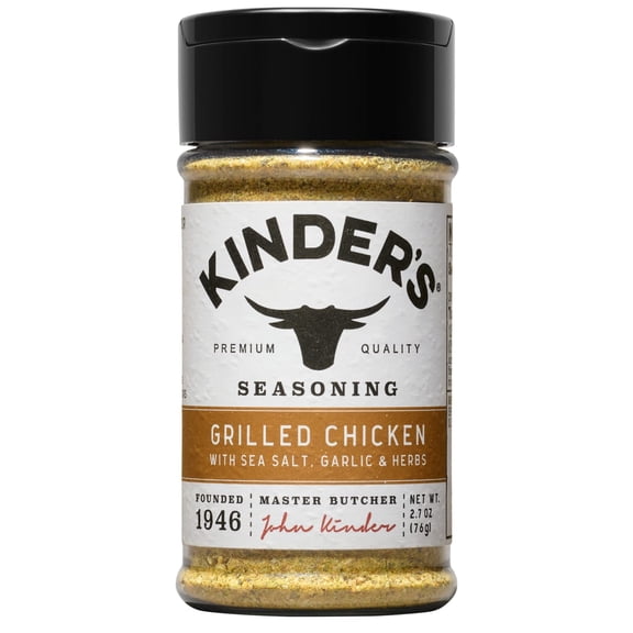 Kinder's Grilled Chicken Seasoning Blend with Sea Salt, Garlic, and Herbs, 2.7 oz