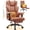 Brown, variant on COOLHUT Big and Tall Office Chair 500lbs, Heavy Duty Ergonomic Office Desk Chair with Deluxe Embossing PU Leather with Footrest, Executive Gaming Chair with Lumbar Support, Black