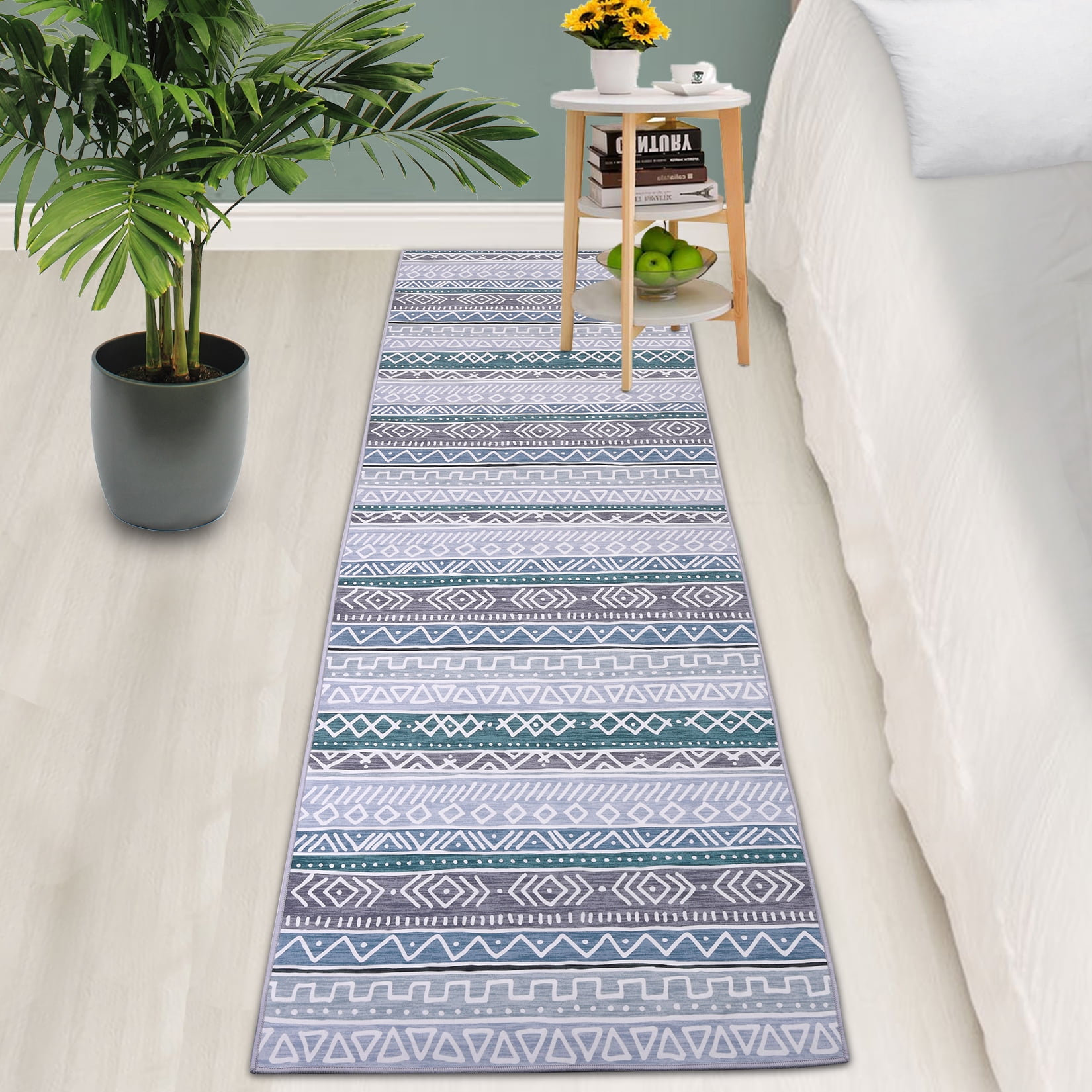 2' x 3' Runner Rugs with Rubber Backing, Indoor Outdoor Utility Carpet  Runner Rugs, Stripe Brown, Can Be Used as Aisle for The RV and Boat,  Laundry