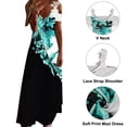 thumbnail image 3 of Frontwalk Bohemian Long Dress for Women V Neck Kaftan Maxi Dresses Women Cold Shoulder Travel Summer Beach Dress, 3 of 6