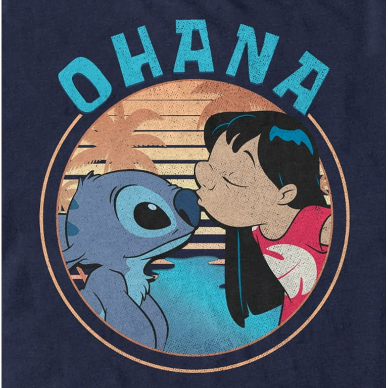 Stitch Short Sleeve Striped 'Ohana' Baseball Tee