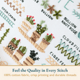 thumbnail image 3 of ComfiTime Embroidery Kit for Beginners – 4 Skill-Building Levels for Kids & Adults, Stamped Basic Stitch Patterns, Easy Arts & Crafts with 2 Hoops, Threads/Floss, Needles, Scissors & Instructions, 3 of 14