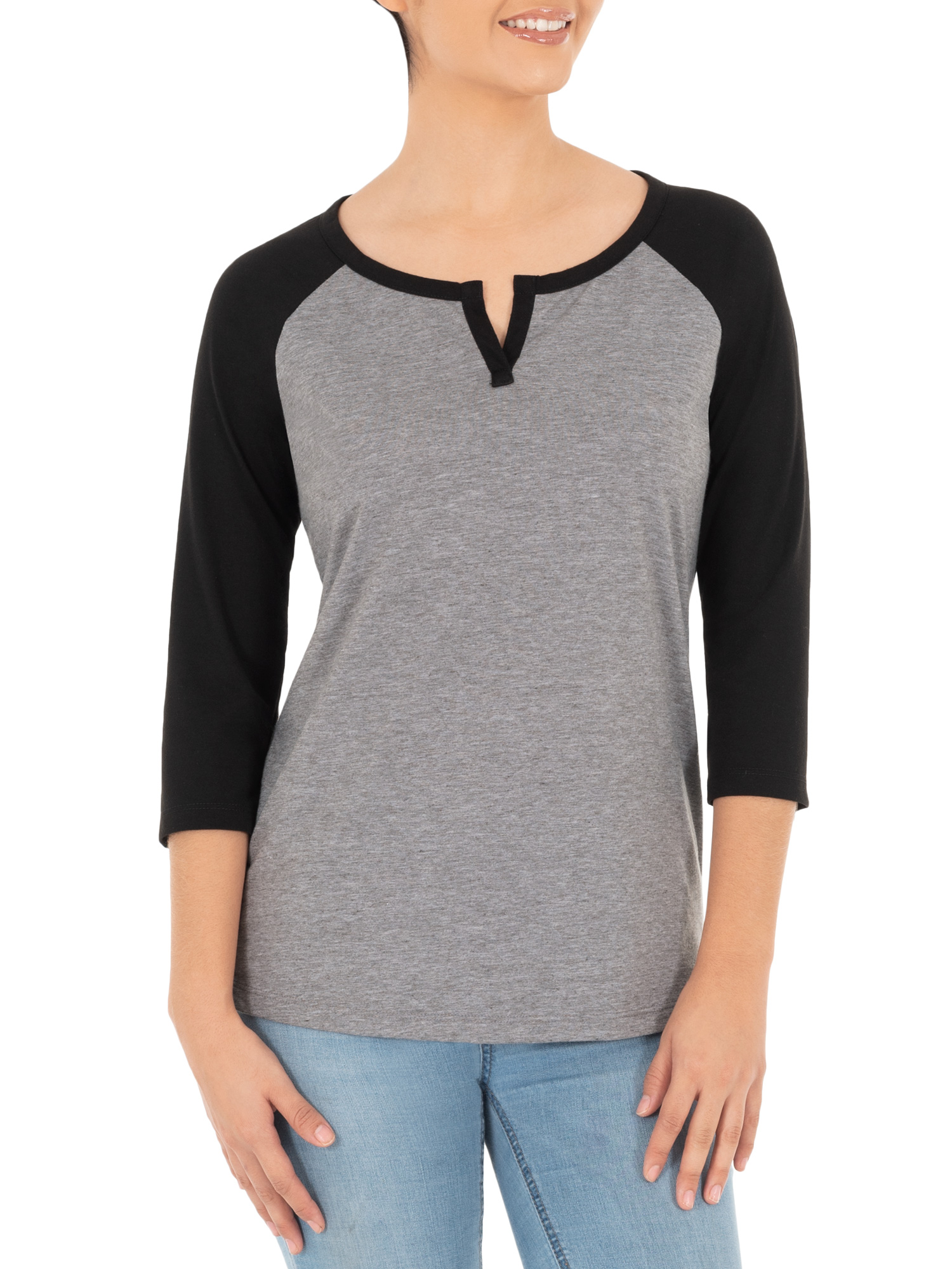 Athletic Works Athletic Works Women's Athleisure Split Neck Baseball