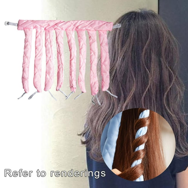 Peinados ondulados suaves sin calor Colcomx para cabello largo y grueso Rosado
